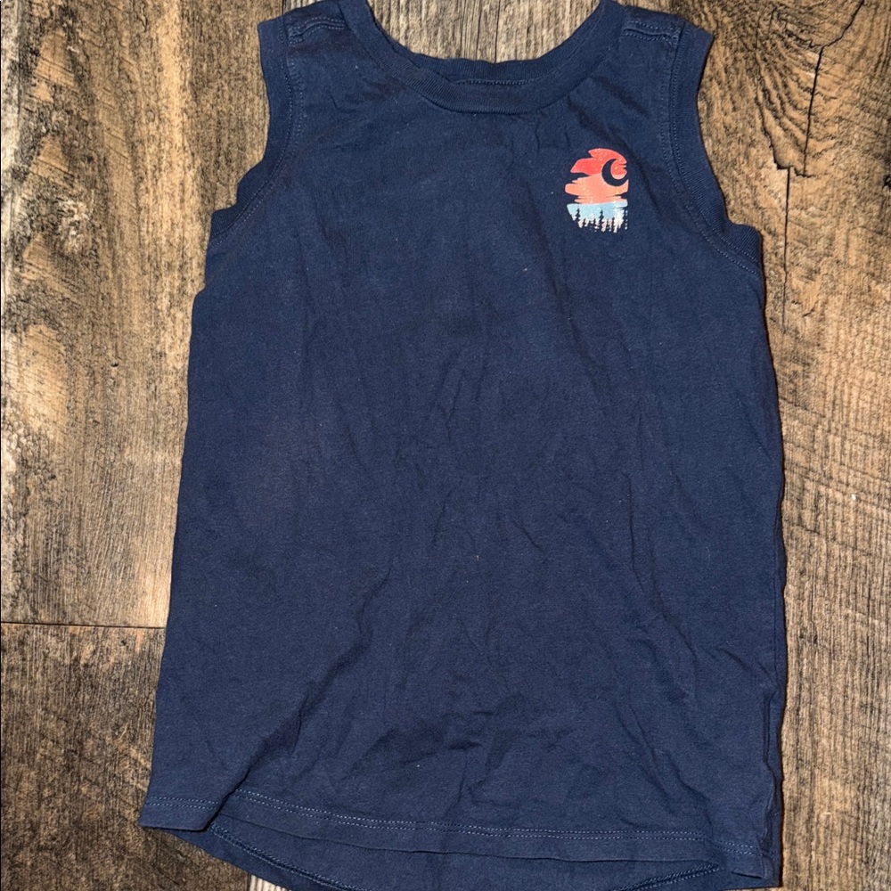 Girls Carhartt Kids Dark Blue Tank with Red Emblem
